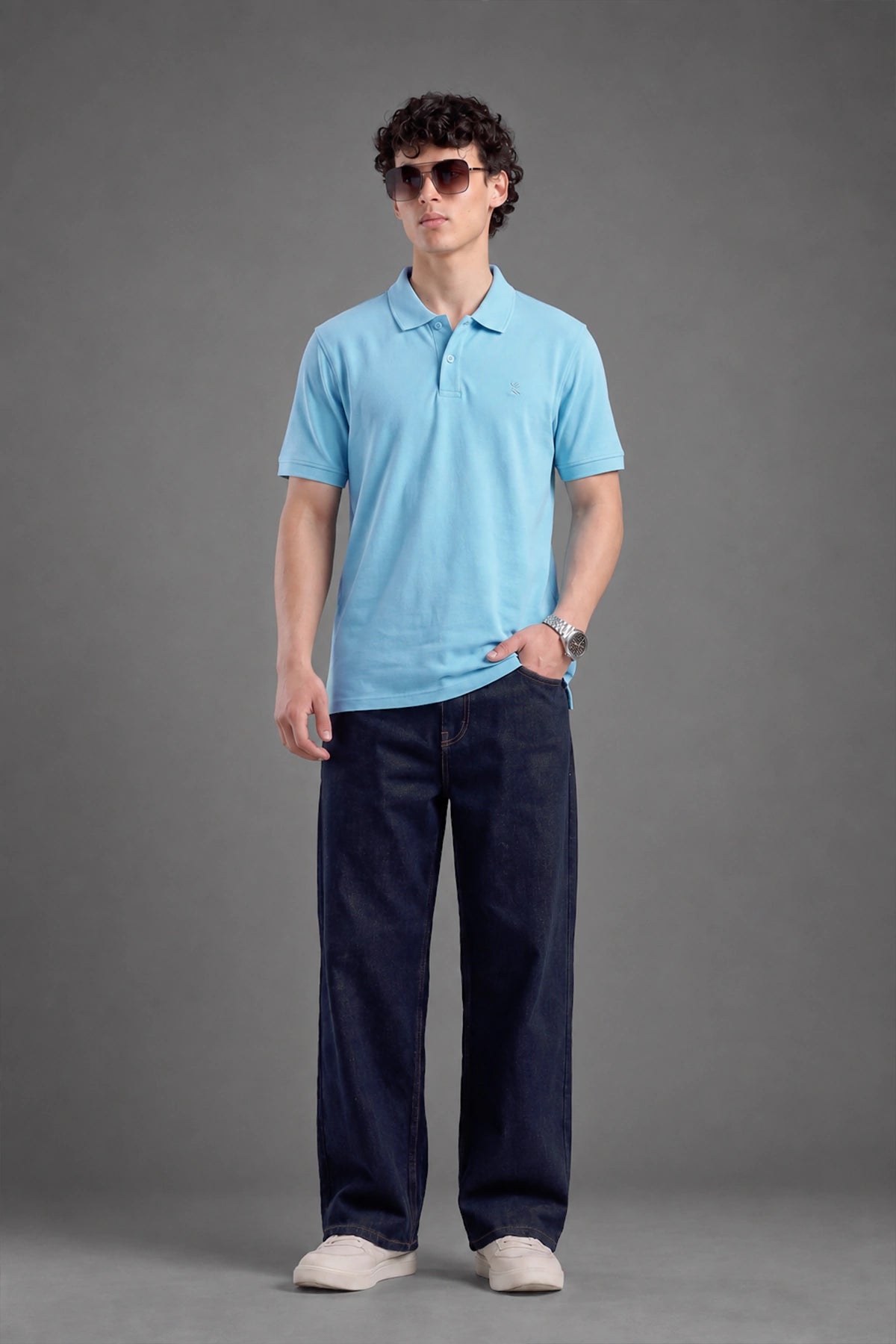 Office wear Basic Polo / Sky Blue
