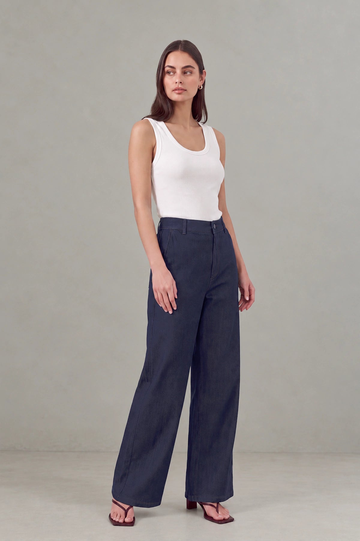 Basic Tank Top Ribbed / White