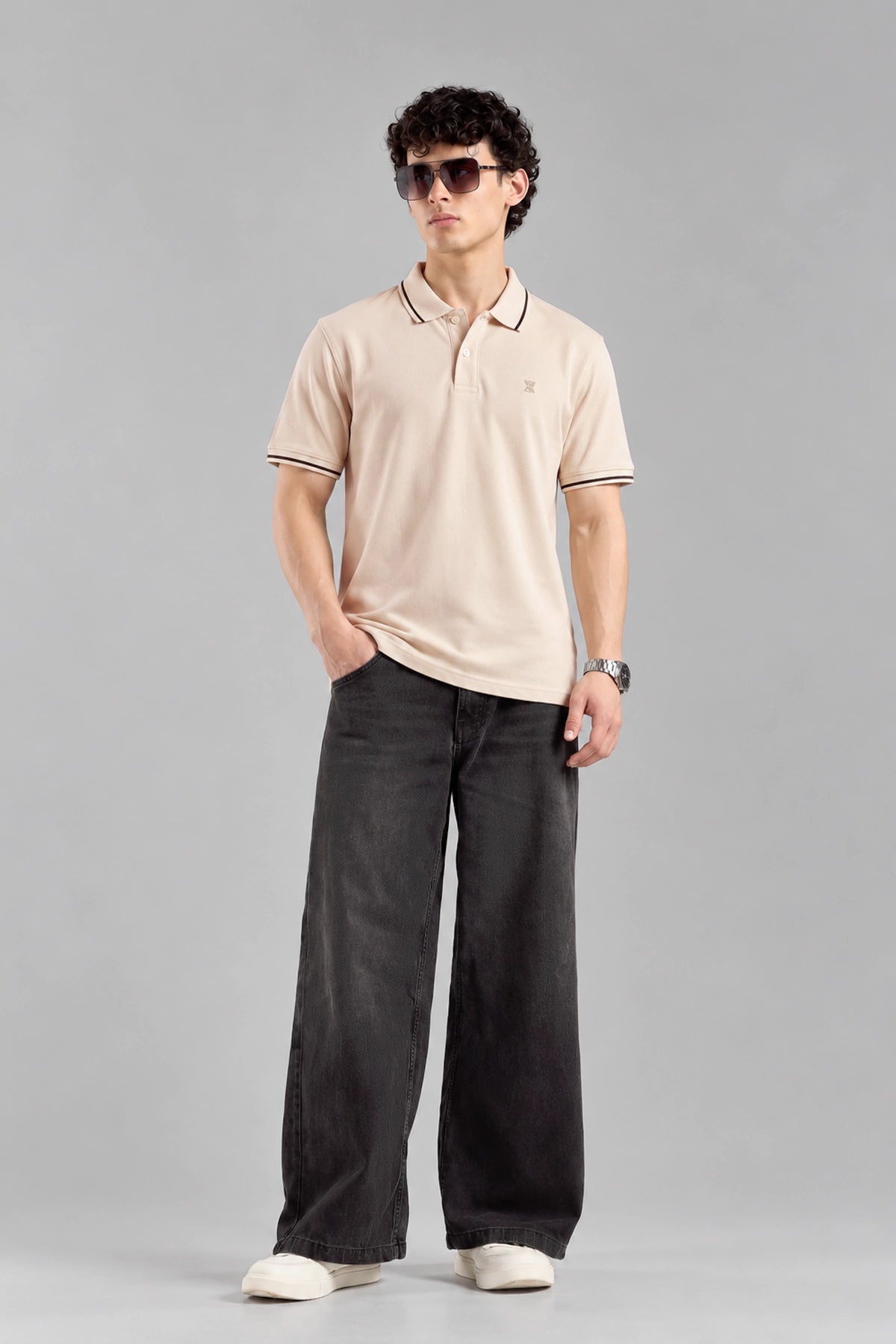 Contrast Edge Polo / White