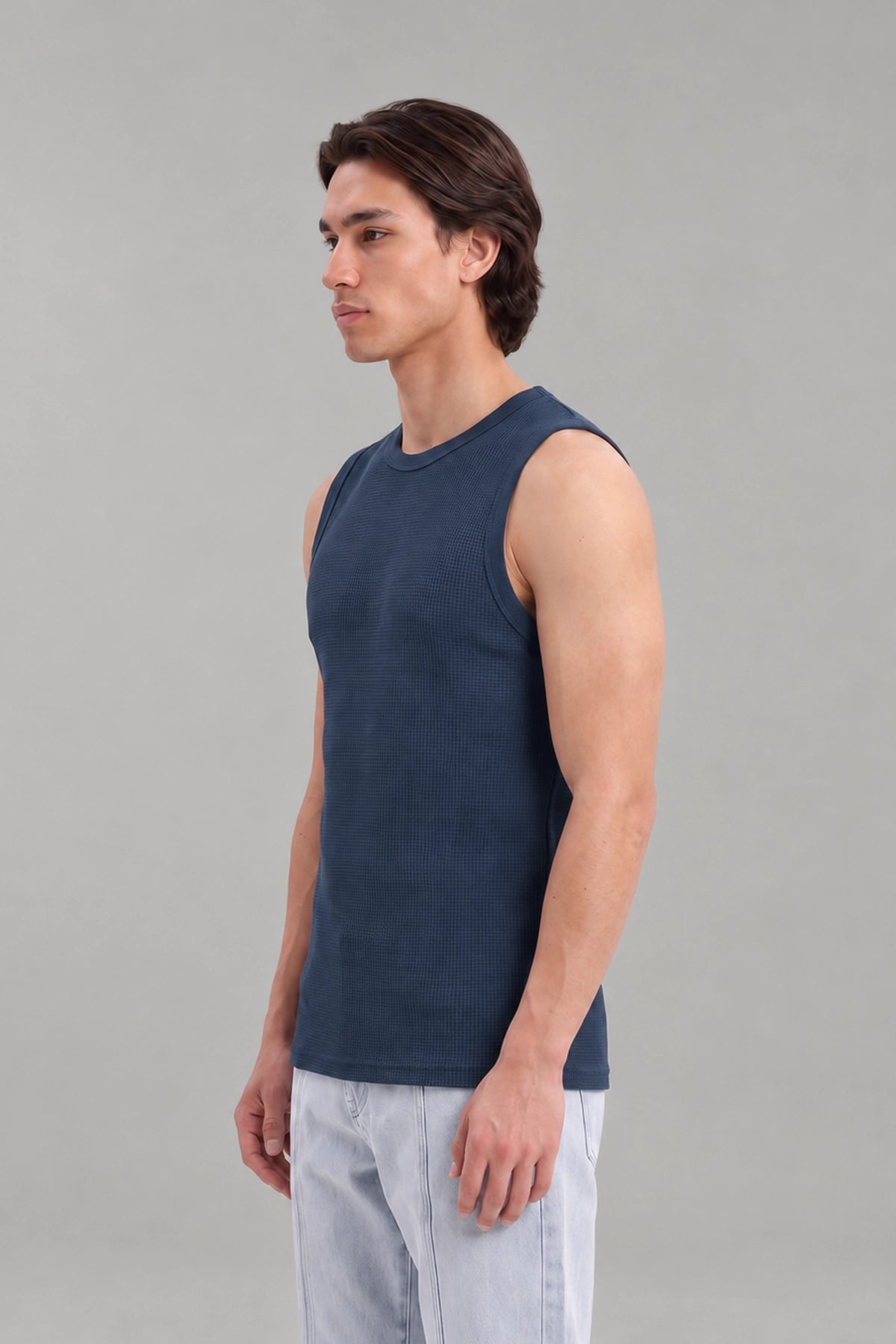 Sleeveless Thermal Top / Blue