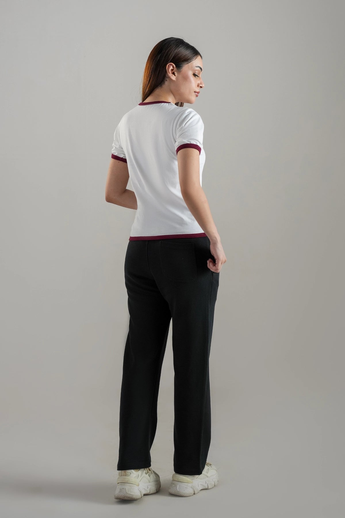 Retro Contrast Trim Ringer Tee
