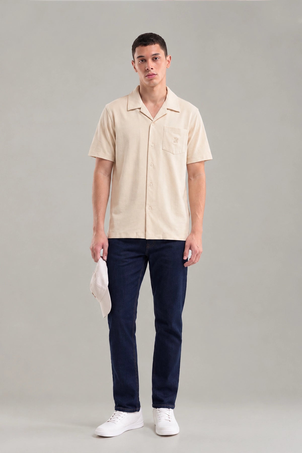 Button Down Shirt/ Beige