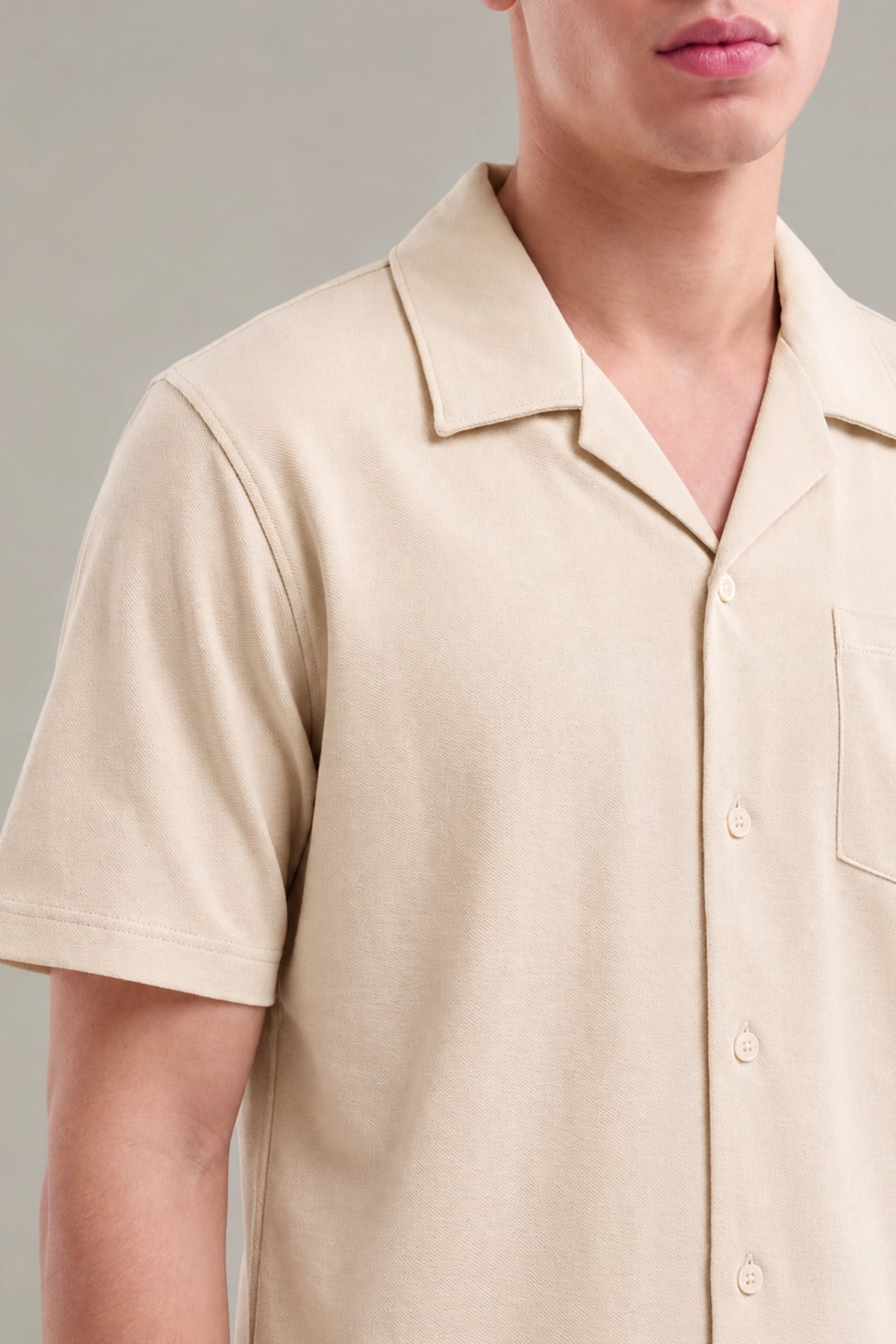 Button Down Shirt/ Beige