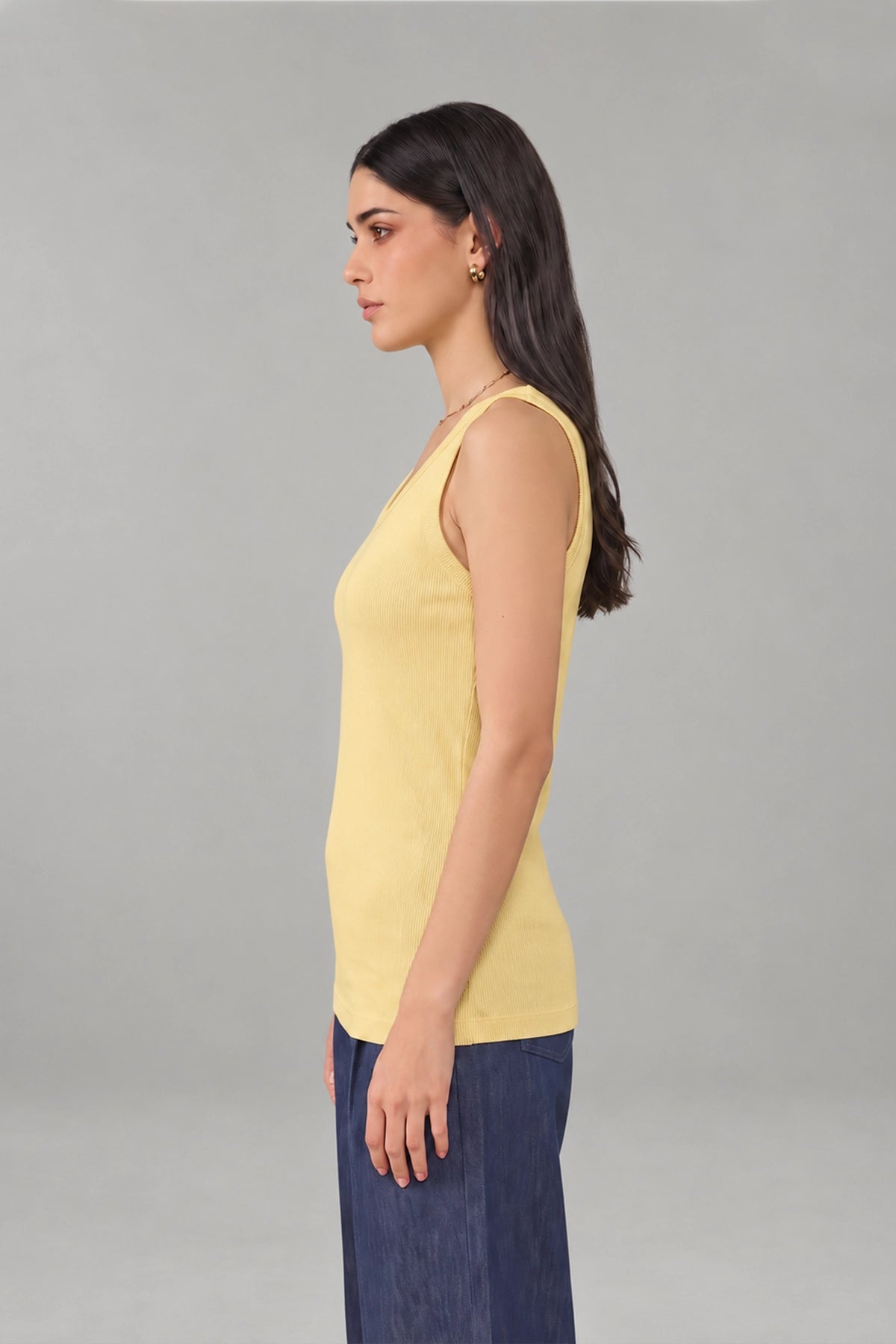 Basic Tank Top Ribbed / Sunshine Yellow