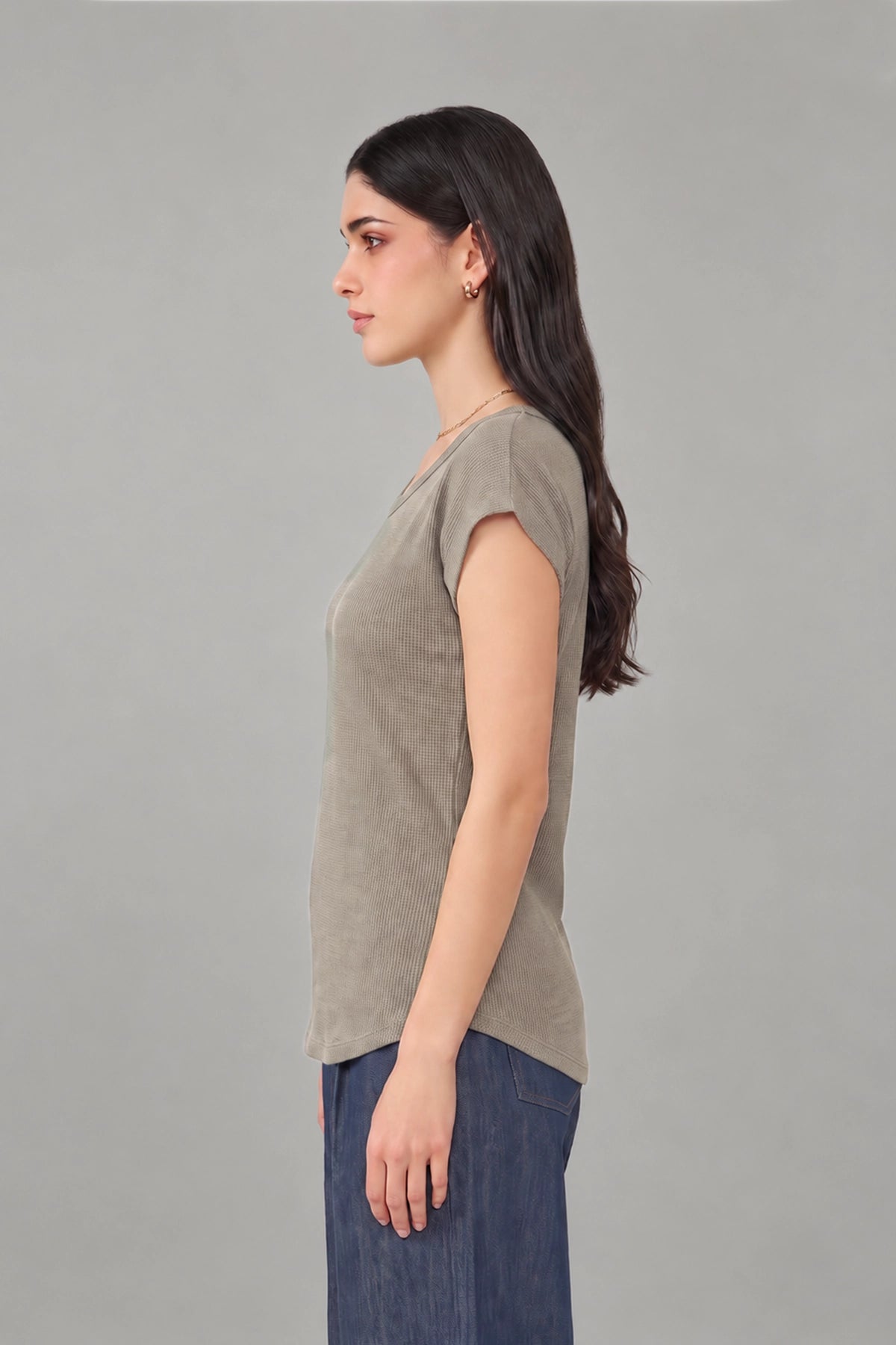 Cup Sleeve Tee / Sage Grey