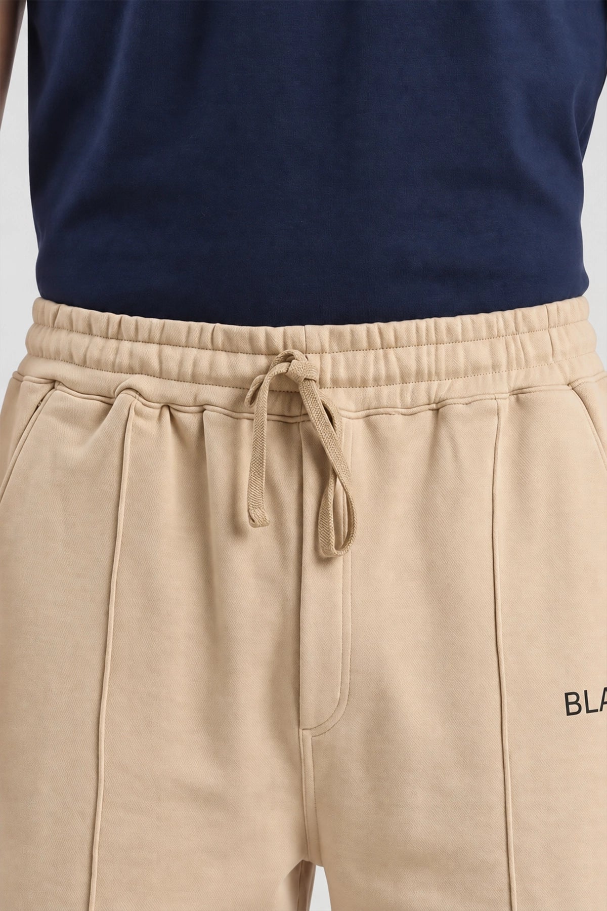Single line plated Trouser / Camel Brown