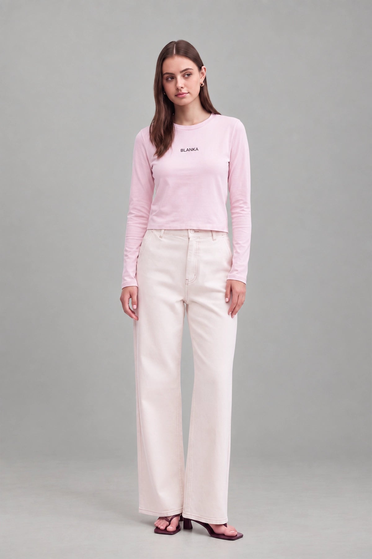 Cropped Fitted Tee / Pink